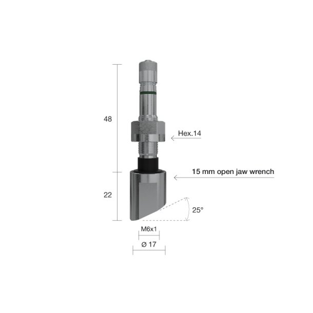 TPMS Alcoa Ventil 22-48x9.7mm 25 1314H