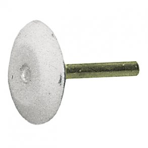 Discus sten Hvid �40x10 6mm Skaft t/St�lcord